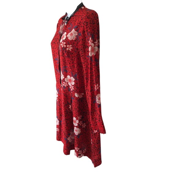 Zadig & Voltaire Women's Ruti Pensee Long Sleeve Floral Silk Red Mini Dress Sz S - Picture 3 of 9